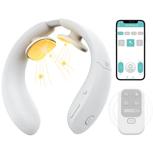 Masajeador Inteligente de Cuello,Profesional Masajeador de Cuello con Mando a distancia 6 modos y 18 niveles con Función de Calentamiento,Inalámbrico,Regalo para Mujeres y Hombres
