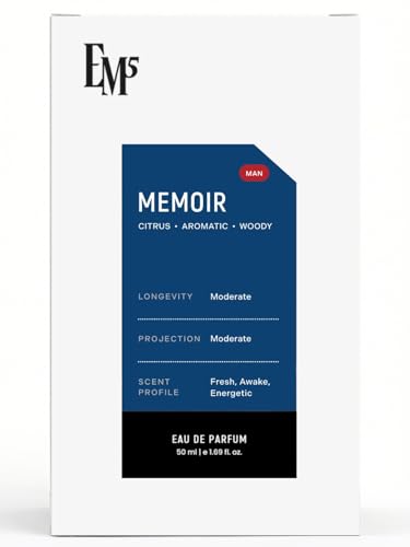 Image of EM5 Memoir EDP Unisex Perfume | Fresh Citrus Woody | Spray for Men & Women | Strong & Long Lasting Fragrance | Luxury Gift for Him & Her