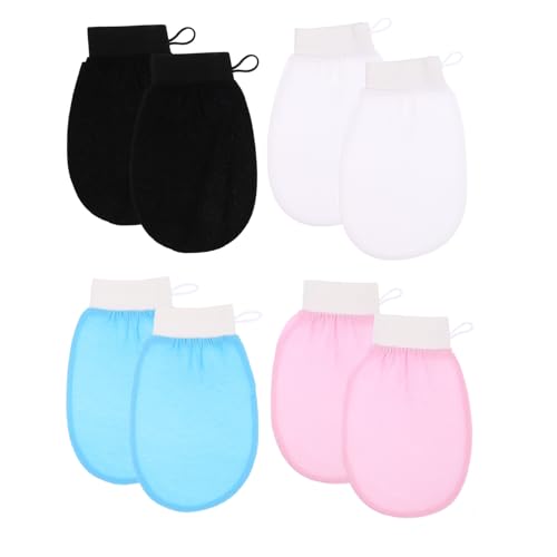 Beatifufu 8 Piezas Guantes Exfoliantes para Ducha Doble Cara Viscosa Amigable Guantes de Baño Compactos y Ligeros para Eliminación de Muerta Diaria