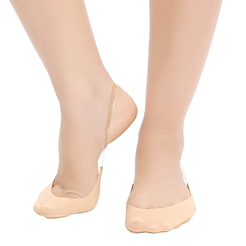 MANZI Womens Toe Topper Socks with Invisible SlingBack 6 Pairs Low Half Cut No Show Toe Covers for Heels2