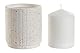 VELA SET 2 CERA CERAMICA 9X9X20 CON SOPORTE BLANCO