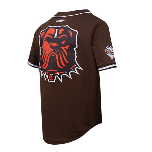 Pro Standard Mens NFL Cleveland Browns Mesh Button Down Mesh Top Brown L
