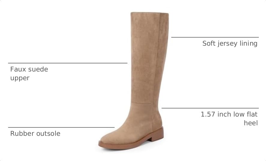 Image of Modatope Knee High Boots Women Round Toe Chunky Heel Fall Boots