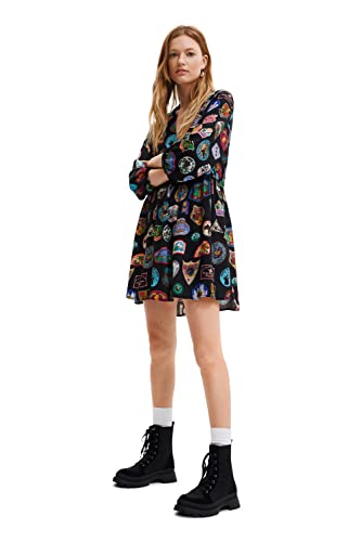 Desigual Vest_ovens, Vestido Mujer, Verde (Verde MAR 4017), 40 (Talla Del Fabricante: 38