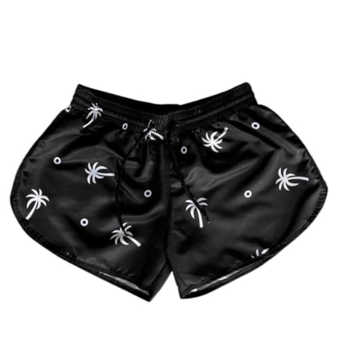 Kit 3 Shorts de Tactel Feminino Moda Praia Viagem Verao Coqueiro (BR, Alfa, GG, Regular, Regular, AZ
