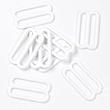 Porcelynne White Nylon Coated Metal Replacement Bra Strap Slide - 3/4