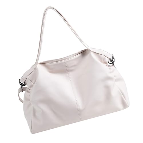 Sac à bandoulière grande capacité femme cabas en similicuir souple noir chic