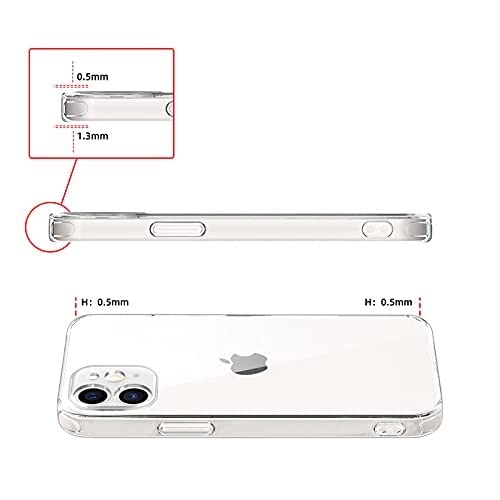 Image of NISHTECH for iPhone 12 Premium Transparent Hybrid Soft Slim Dust Proof Back Case Cover Silicone with Camera Protection