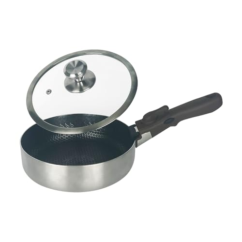 LIZWETEC Wok pan,Hybrid 8 inch Wok with Lid,Non stick stainless steel wok and detachable handle,Dishwasher and Oven Safe, Works on Induction