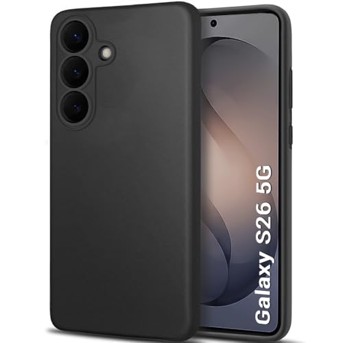 Image of TheGiftKart Sleek Back Cover Case for Samsung Galaxy S26 5G | Slim Fit Protective Design | Ultra Matte Finish | Camera Protection Bump | Soft Silicon Back Cover for Samsung S26 5G (Silicone, Black)