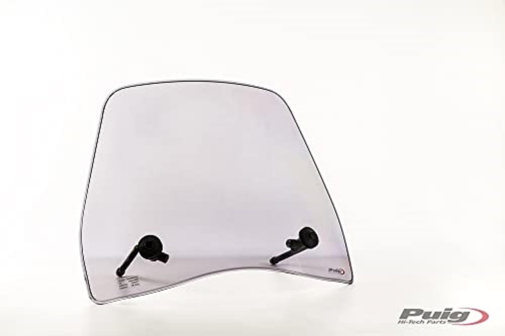 Puig 5894H Trafic pantalla aerodinámica urbana de policarbonato de 3 mm con perfil redondeado y protección frente al viento para conducción diaria, Ahumado