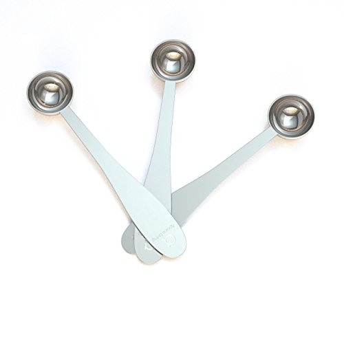 Cuillère à thé (lot de 3) - Cuillères à mesurer en acier inoxydable pour feuilles de thé, café et plus encore. S Stainless Steel (silver) Cover