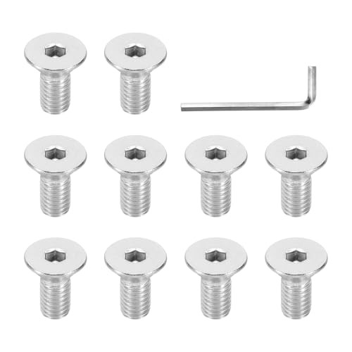 Image of PATIKIL 3/8-16 x 7/8" Flat Head Socket Cap Screws, 10 Pcs Flat Countersunk Bolts Hex Socket Drive 304 Stainless Steel Machine Screws UNC Coarse Full Thread with Hex Spanner