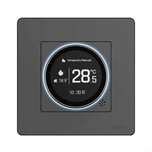 Termostato Smart Knob para varios sistemas de calefacción con calibración de temperatura y características de eficiencia energética (GB-Negro)