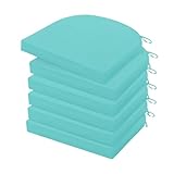 HARBOREST Outdoor Chair Cushions Set of 6, Water Resistant Patio Chair Cushions with Ties, Outdoor Seat Cushions for Patio Furniture, 17'x16'x2', Teal