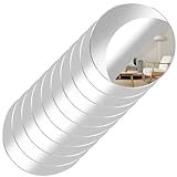Decorazione versatile per ogni stanza: da camere da letto e bagni a salotti e persino decorazioni per matrimoni, questi specchi versatili aggiungono un tocco di eleganza moderna ovunque. usali come decorazione da parete, accenti decorativi o anche sottobicchieri a specchio unici. Il loro diametro di 15 cm è perfetto per una varietà di applicazioni. un totale di 10 specchi sono inclusi nella confezione da 150 g.