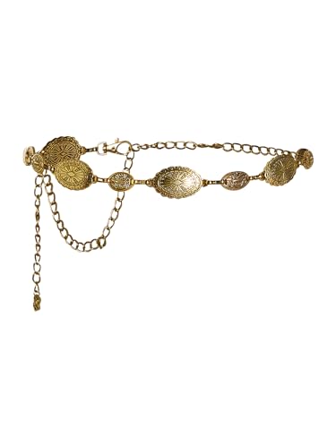 MakeMeChic Women's Western Metal Concho Belts Adjustable Chain Belt Concert Outfit