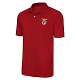 Benfica Derive Polo - Men’s Official Soccer Performance Shirt - Moisture-Wicking 100% Polyester Pique, Dark Red, Medium