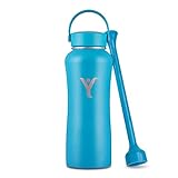 DYLN Insulated Water Bottle | 32 oz (950 mL) | Creates Premium Alkaline Water On-The-Go | Keeps Cold for 24 Hours | Stainless Steel Reusable Bottle | Handle Cap | DYLN Blue