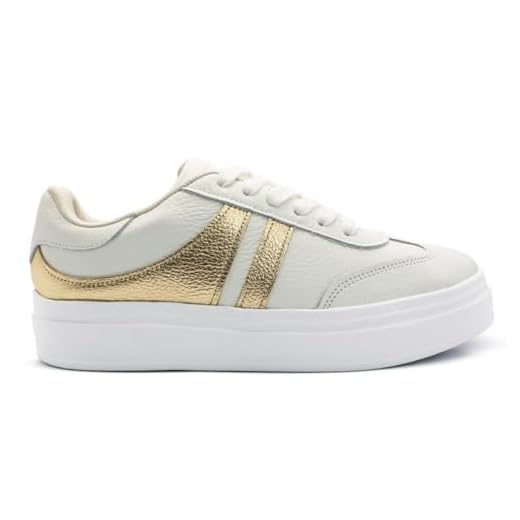Tênis Usaflex Feminino Em Couro Salto Plataforma Casual Branco Al1004002 34