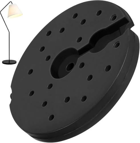 Awleynz 5.95Lb Round Plastic Floor Lamp Base Weight, 9.3 Inch Black Weighted Disc for Home Living Room Bedroom Lighting