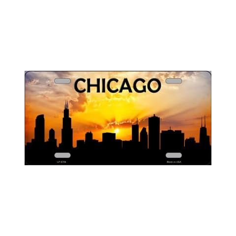 Chicago Silhouette Novelty Metal License Plate Tag LP-8706 Cover