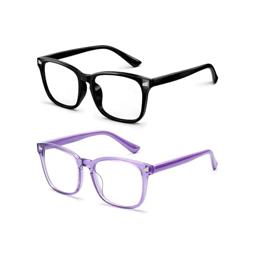 Image of Blue Light Glasses for Kids Boys Girls Teens,Square Frame | UV Filter & Eye Strain, Anti-Glare & Lightweight Eye Protection, Ideal for Computers, Tablets & Gaming