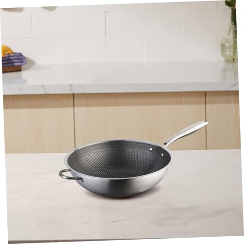 Wok de acero inoxidable con doble mango antiadherente miniatura 4