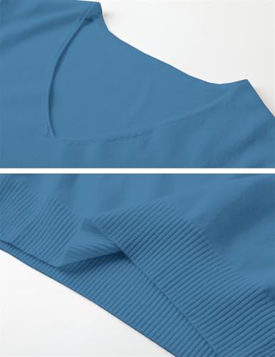 Image of DAIMIDY Women's Short Sleeve Sweater V Neck Summer Knit Tops | Business Casual Tops| Soft,Lightweight,Breathable and Comfortable| Perfect for Shopping,Date,Vacation,Daily Wear Etc.