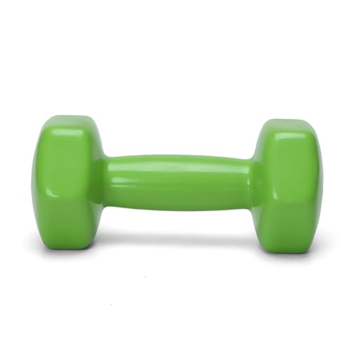 Image of amazon basics Vinyl Coated Dumbbells | Set of 2 | 15 Pounds Each | Cast Iron Dumbbells | Green