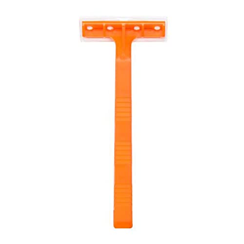 Dukal DUK DR03 Dawnmist Razor, Single Edge, Orange Handle, Clear Plastic Guard (Pack of 100)