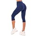 SINOPHANT High Waisted Leggings Women Yoga Pants, Capri Navy, L-XL