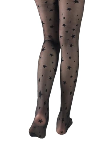 Women fishnet tights black fishnet stockings for women star patterned tights leggings3