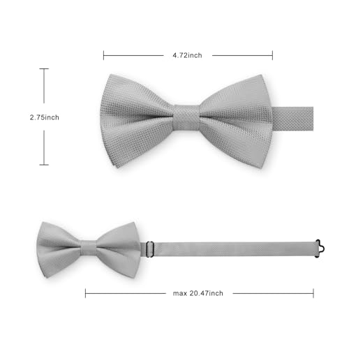 Image of HISDERN Mens Plaid Bow Tie Set Pocket Square and Cufflinks Bowtie | Pretied Bowties Design for Easy Wear,Check Pattern,Matching Handkerchief Cuff Link,3PCS Set Wedding Formal Party Groom Prom