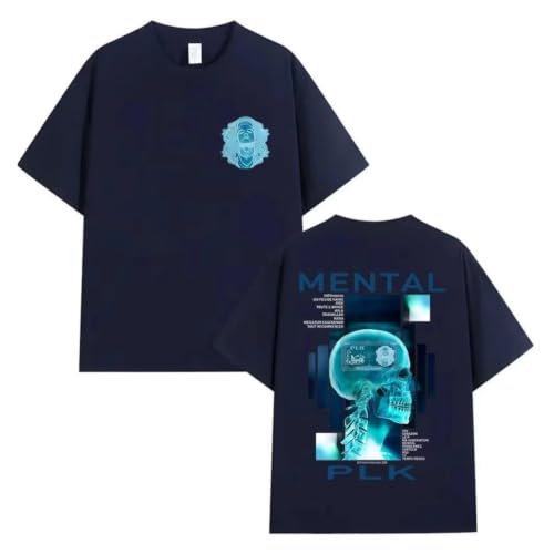 HATAESOPM PLK T-Shirt Mental Album Grand Garçon 2026 Tour French Rap Merch, fit(Bleu,XXL)