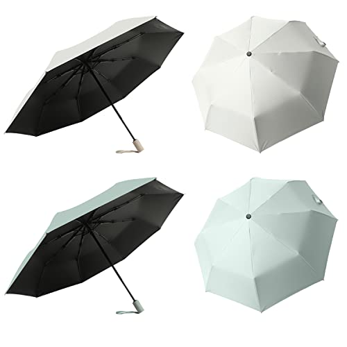 Image of BAODINI Small UV Protection Travel Umbrella Compact for Rain and Sun UPF 50+ Windproof Portable 42 inch Umbrella for Women and Men