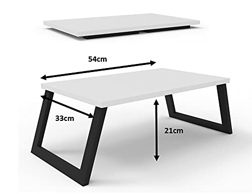 Mesa Suporte Multiuso Para Macbook Notebook Café Na Cama Etc - Pés vazados (BRANCA +PRETA)