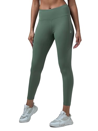 Image of TECHNOSPORT Womens Skinny Fit ActivewearSolid Tights for Running, Gym and Sports