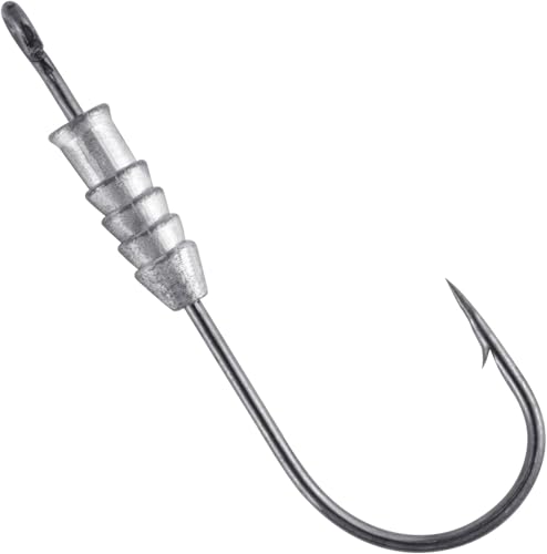 Dr.Fish 20 Pack Weighted Swimbait Hooks, Weighted Fishing Worm Hooks Straight Shank Round Bend Bass Fishing Jig Hook 8/0