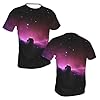 Dark Star Sky Print Classic Men's T-Shirts,Comfortable Graphic Tees for Men,for Everyday Wear and Gifts #4
