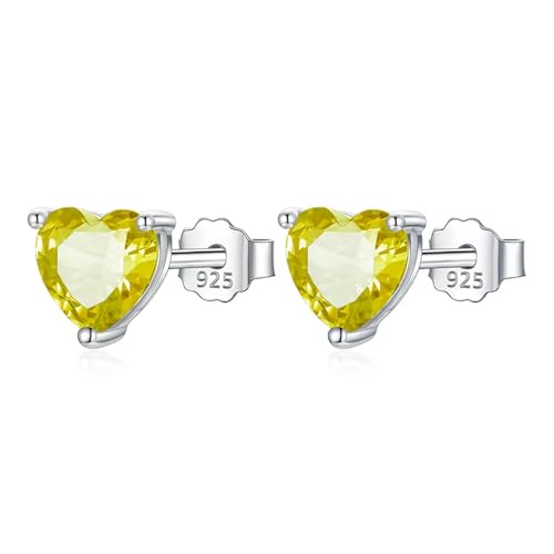 Bijoux en argent 925 boucles d'oreilles cœur en oxyde de zirconium pour femme et enfant
