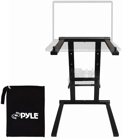 Pyle Folding Laptop Stand, Adjustable Height, Tablet & DJ Mixer Compatible
