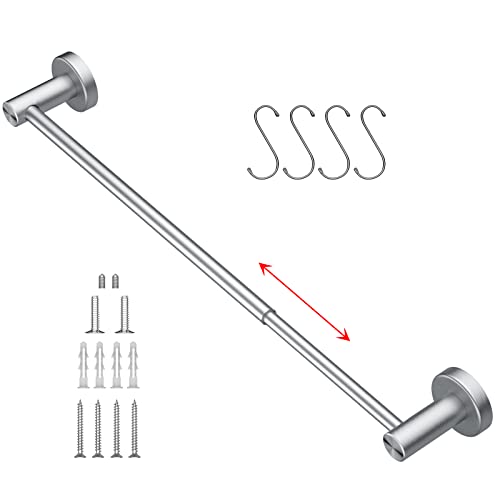 iMomwee - Toallero individual ajustable de 16 a 27.6 pulgadas, acabado de níquel cepillado satinado SUS304, soporte para toallas de baño, toallero de montaje en pared para baño, cocina, baño, barra de