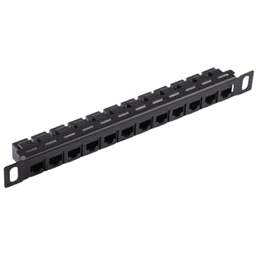 Pannello patch di rete a 12 porte rack organizer per cavi organizzazione efficiente dei cavi gestione dei cavi Cat5e Cat6 non schermata rack di cablaggio ideale per uso domestico o ufficio 25.5