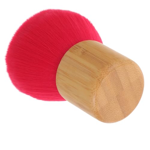 NULYLU Blush Makeup Brush Single Round Blush Brush for Face Setting Powder Brush Travel Makeup Brush Bulk Makeup Red Faux Fiber Gentle on Skin
