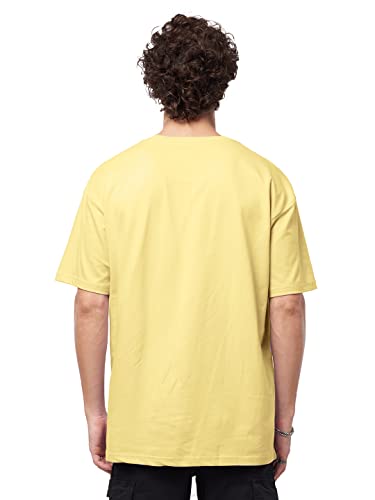 Image of The Souled Store|Official Spongebob: Like A Boss Mens and Boys T-Shirts|Loose fit Graphic Printed| 80% Cotton 20% Polyester Yellow Color Men Oversized T-Shirts