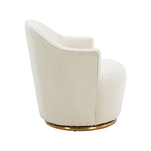 Sillón giratorio Bouclé crema miniatura 5