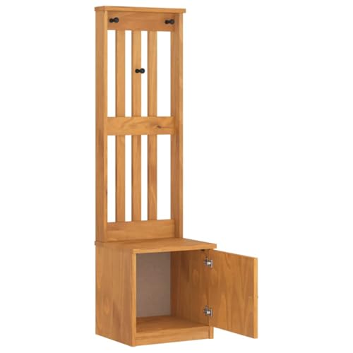 Porte-manteau 45x40x159,5 cm vestiaire d'entrée multifonction avec assise en bois - 6