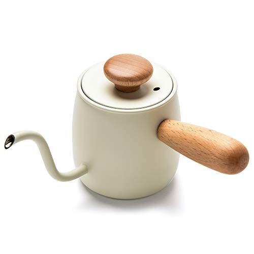 SINGLE DRIP Pour Over Coffee Server, Small Coffee Kettle, Mini Teapots Standard for Hand Drip Coffee Brewer/Tea Maker, Tea Infuser with Stainless Steel Perment Basket/Filter, Gooseneck and Flow Spout (Iovry)