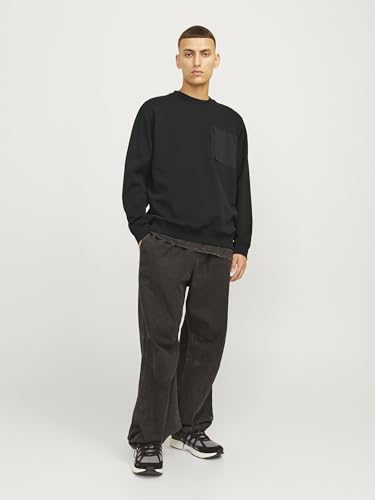 JACK & JONES Herren JCOOUTDOOR Sweat Crew NECKSN Sweatshirt, Schwarz,M – Ansicht 4